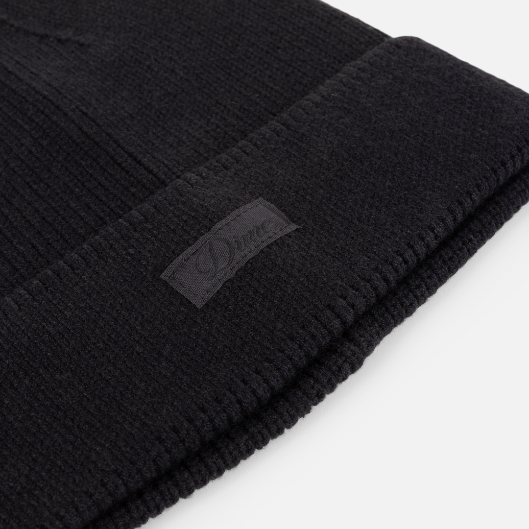 Dime Cursive Rib Beanie - Black