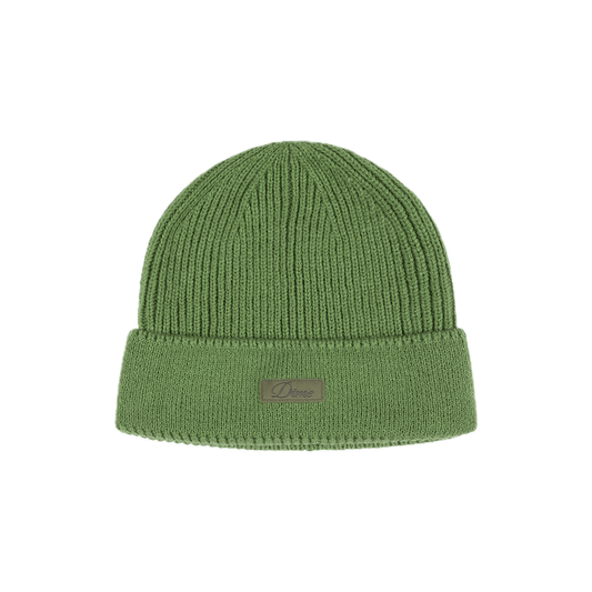 Dime Cursive Rib Beanie - Khaki Green