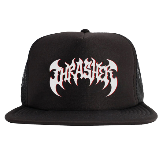 Thrasher Heavy Metal Trucker Hat - Black/Black