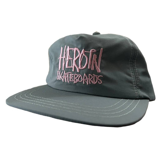 Heroin Script Nylon Snapback - Grey/Pink
