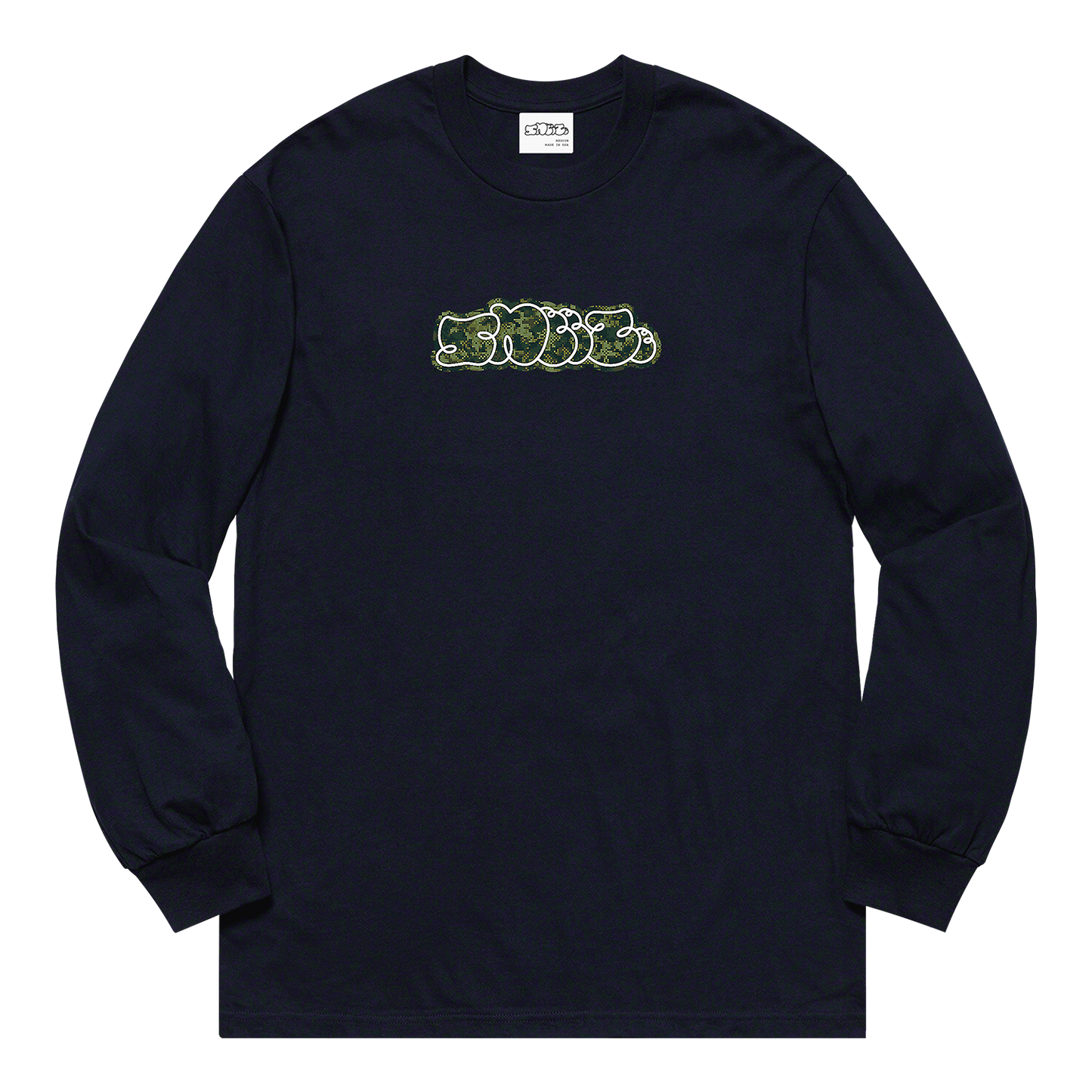 SNEEZE Camo Logo Longsleeve Tee - Navy