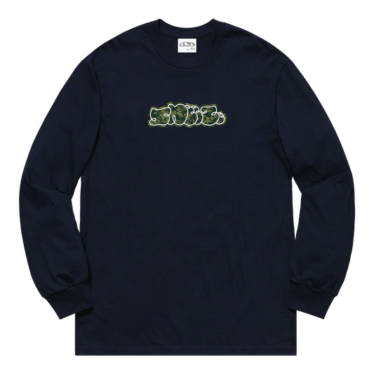 SNEEZE Camo Logo Longsleeve Tee - Navy