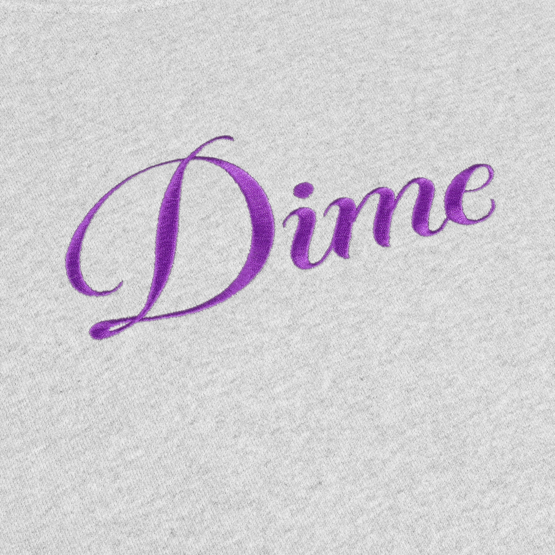 Dime Cursive Hoodie - Heather Gray