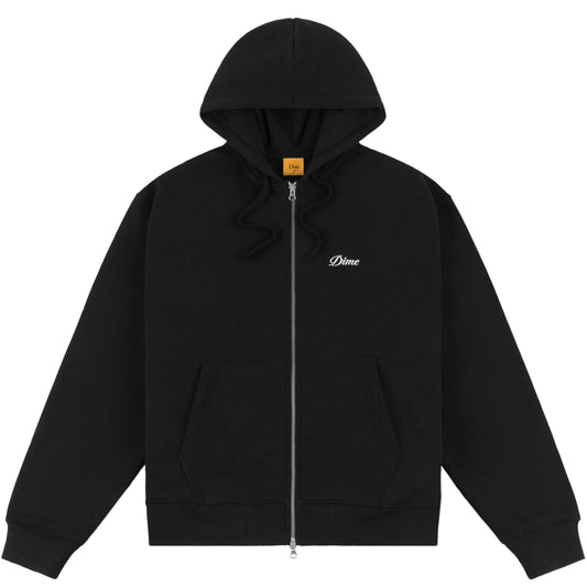 Dime Cursive Zip Hoodie - Black