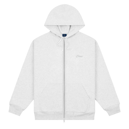 Dime Cursive Zip Hoodie - Ash