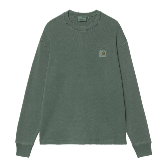 Carhartt WIP Vista Waffle Longsleeve - Dark Scarab Garment Dyed