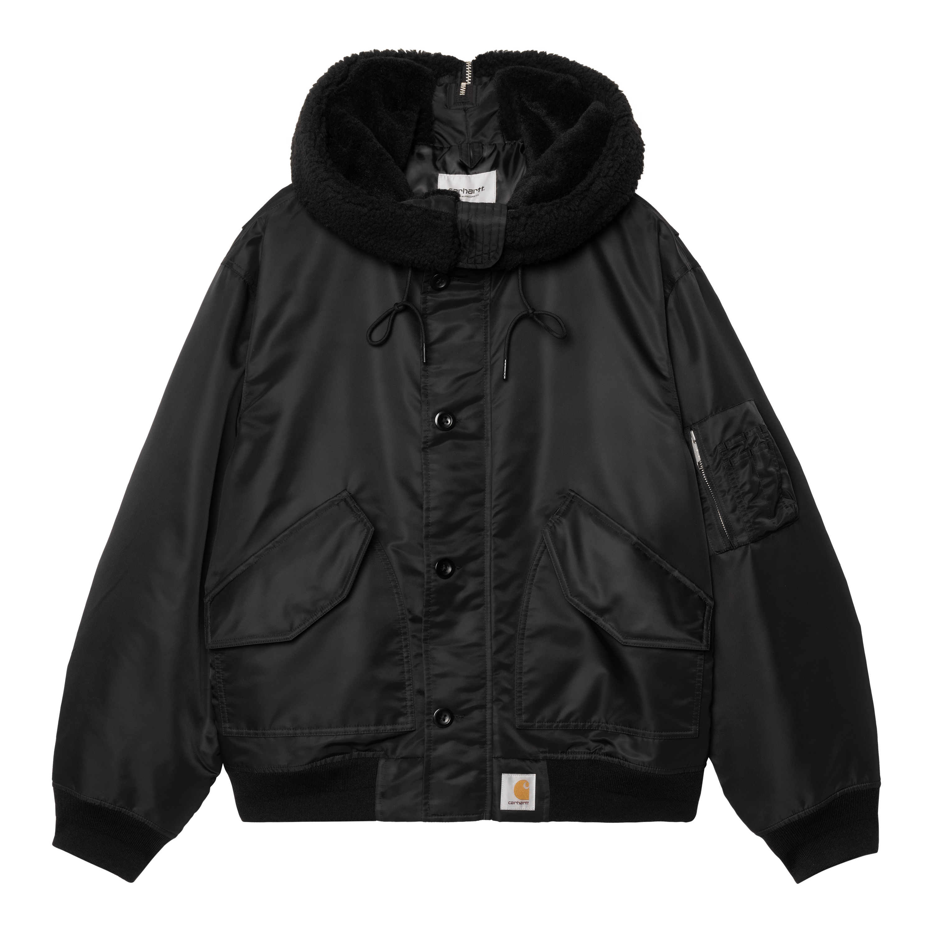 Carhartt WIP Hooded Oltera Bomber - Black/Black – Ninetimes Skateshop