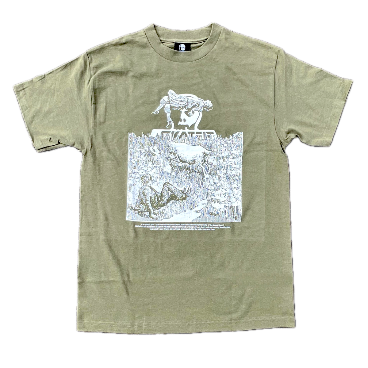 Skull Skates Goat Tee - Military Green