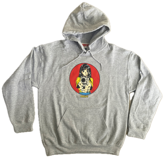 Hook-Ups Barrel Of A Gun Hoodie - Heather Grey