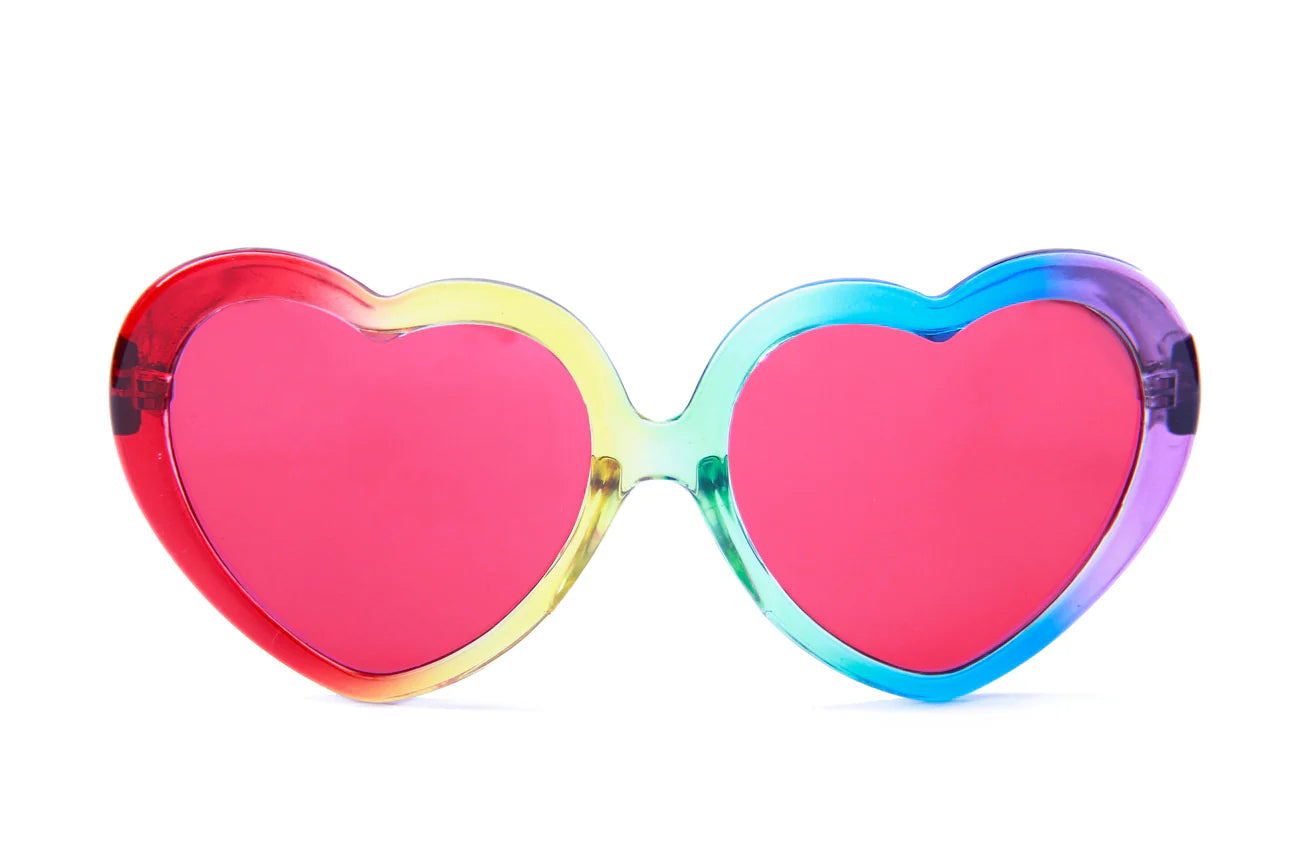 Happy Hour Heart-Ons Sunglasses - Rainbow