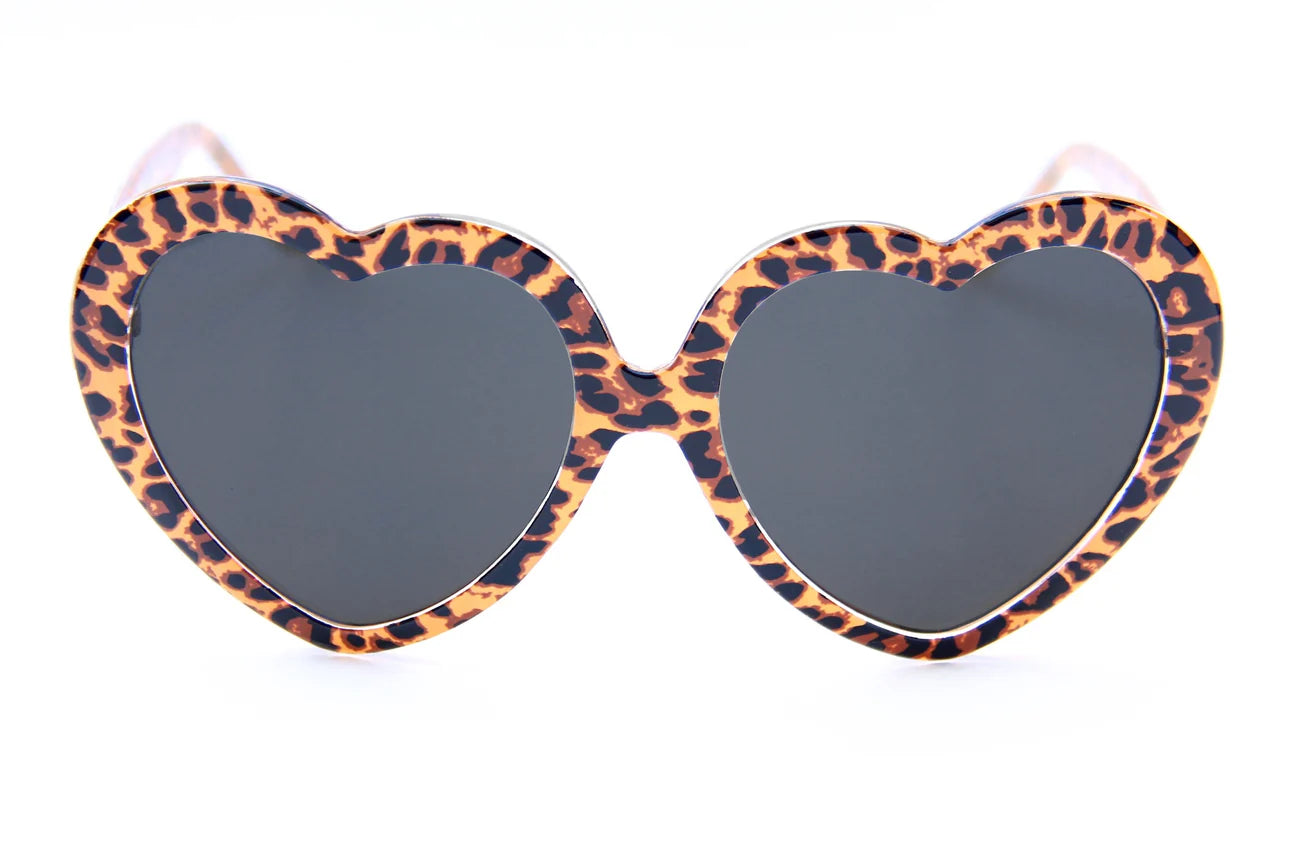 Happy Hour Heart-Ons Sunglasses - Leopard