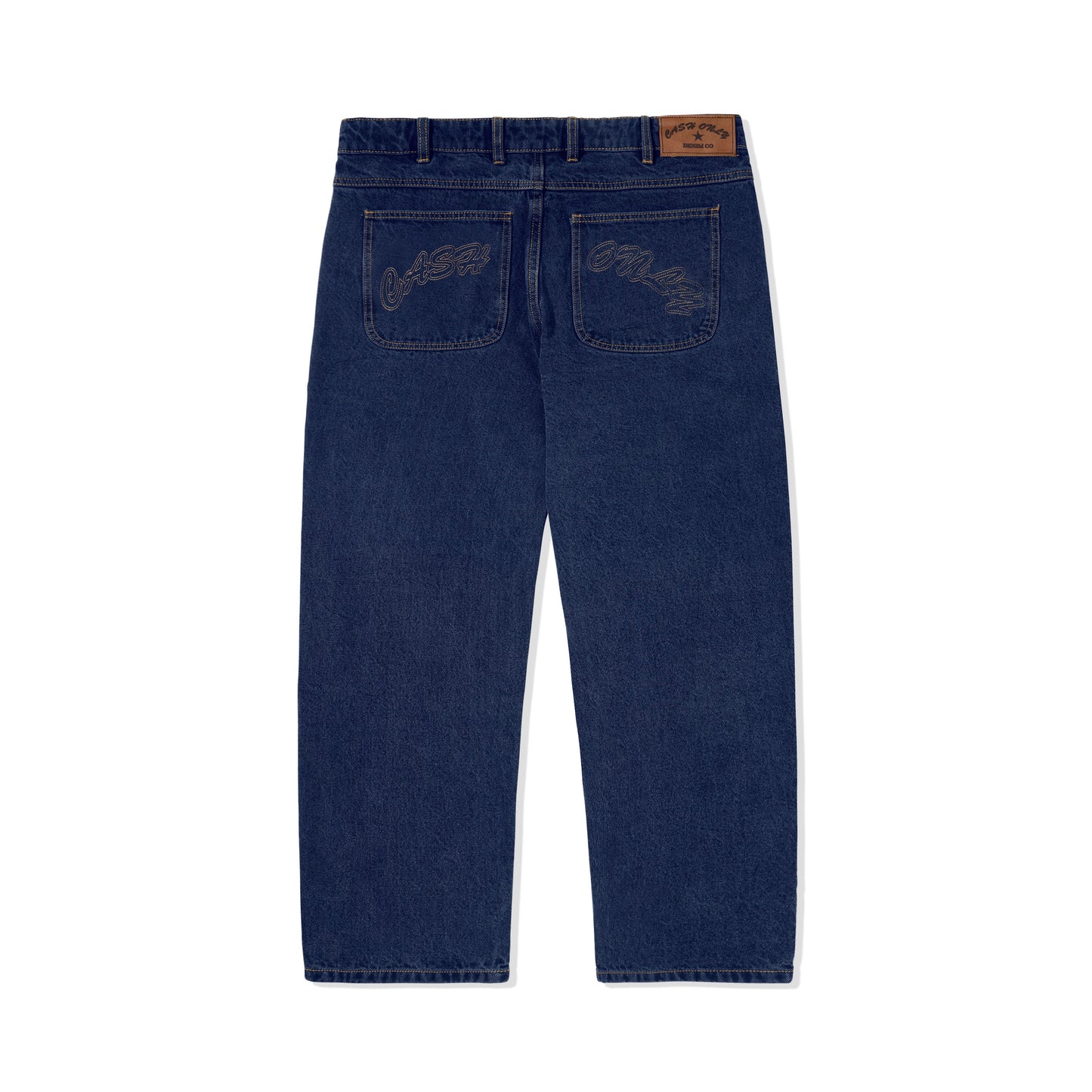 Cash Only Logo Baggy Denim Jeans - Raw Indigo