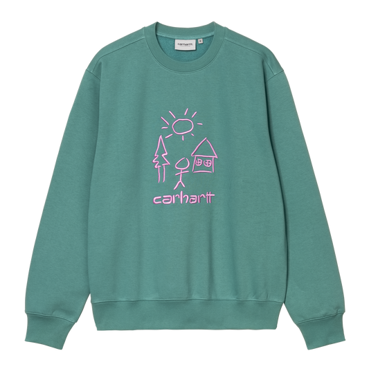 Carhartt WIP Masterpiece Crewneck - Saguaro/Pink
