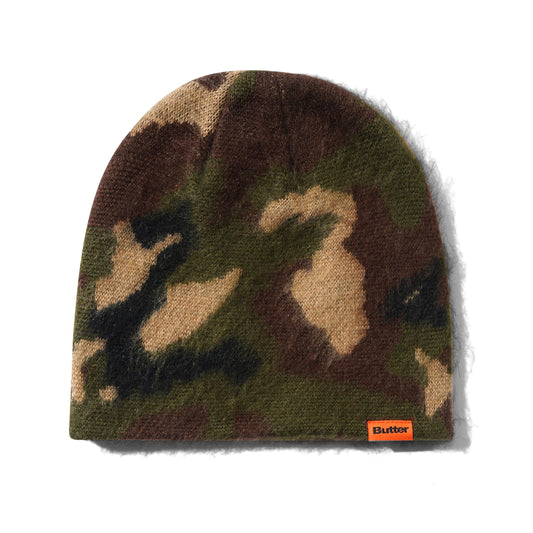 Butter Goods Mohair Skully Beanie - Woodland Camo