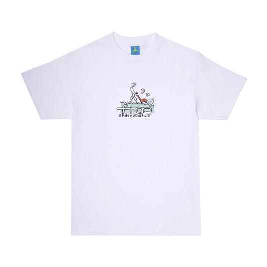 Frog Lawn Mower Man Tee - White