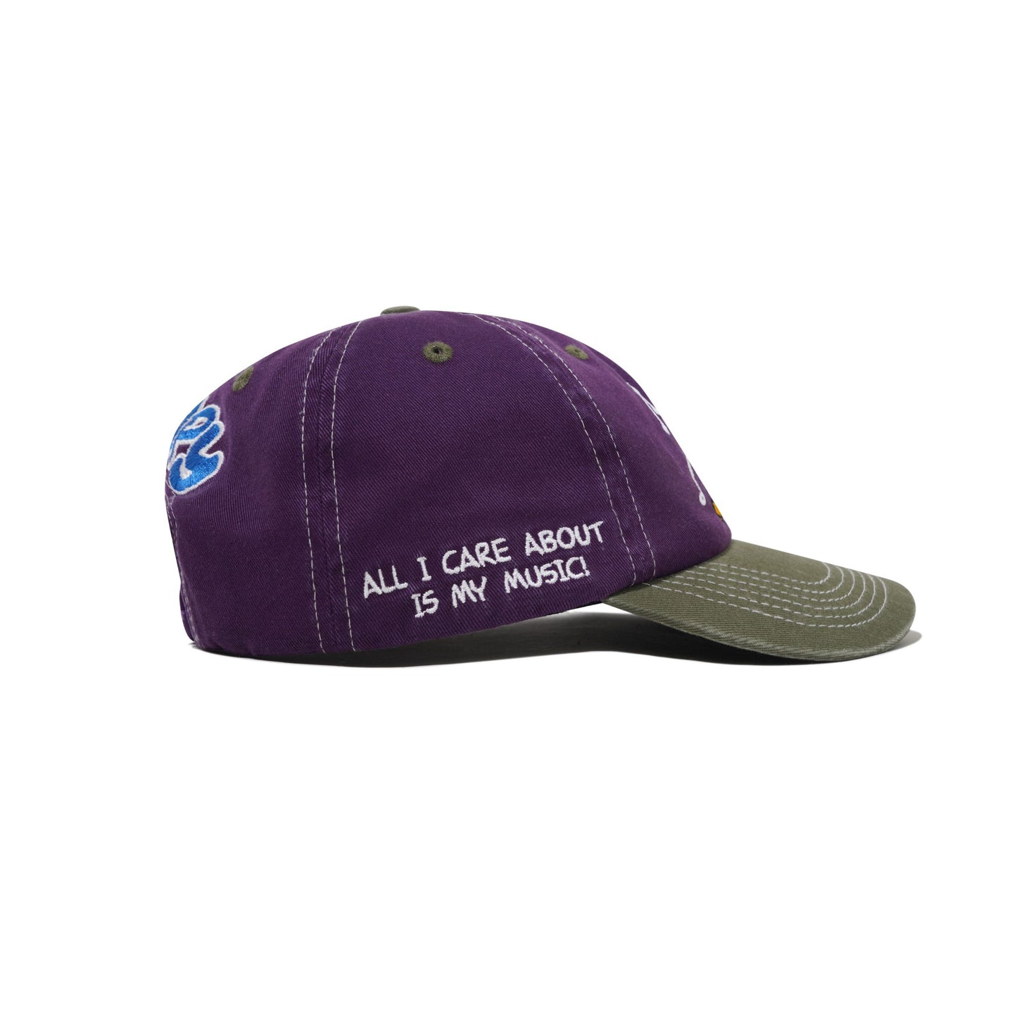 Butter Goods x Peanuts Music Snapback Cap - Washed Purple/Fern