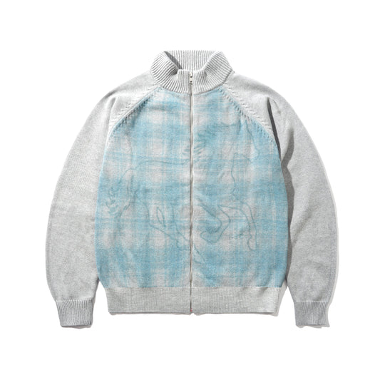 Butter Goods Mustang Zip-Thru Knit Sweater - Grey
