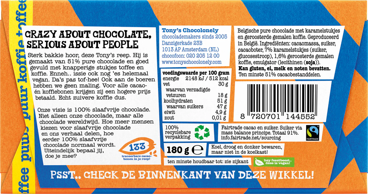 Tony's Chocolonely Dark Coffee Toffee