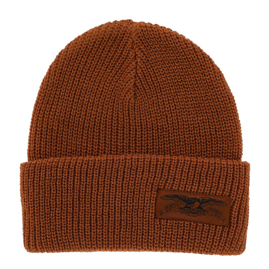 Antihero Stock Eagle Label Cuff Beanie - Brown/Brown/Black