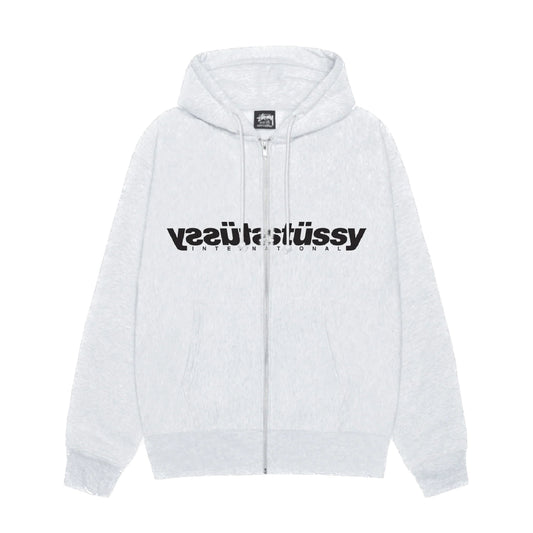 Stussy Mirror Zip Hoodie - Ash Heather
