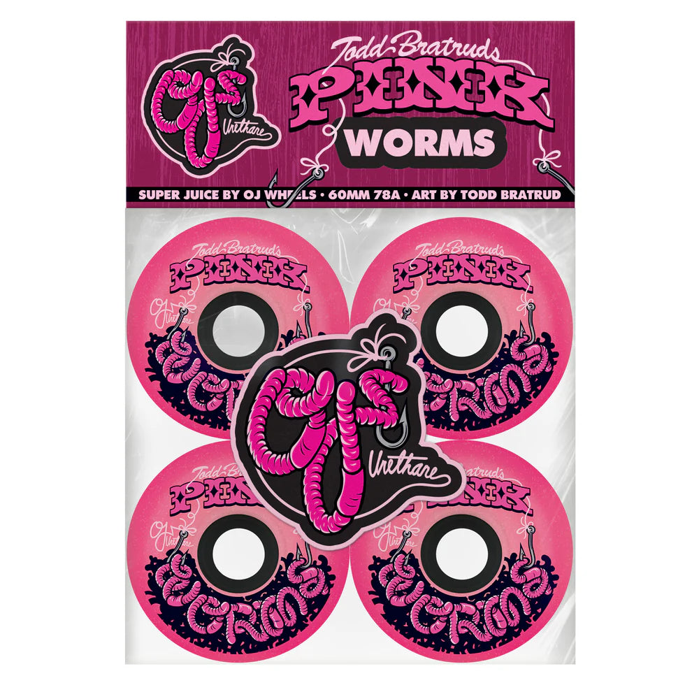 OJs Super Juice Wheels - 78A 60mm Pink Worms