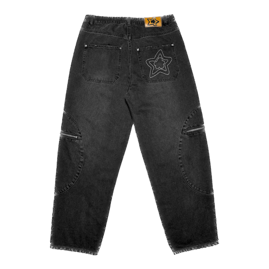 Star Team Circle Cargo Jeans - Black