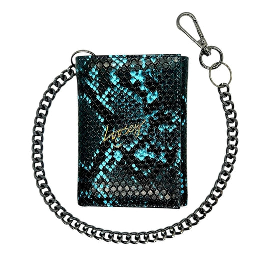 Loosey Snake Skin Chain Gang Wallet - Blue