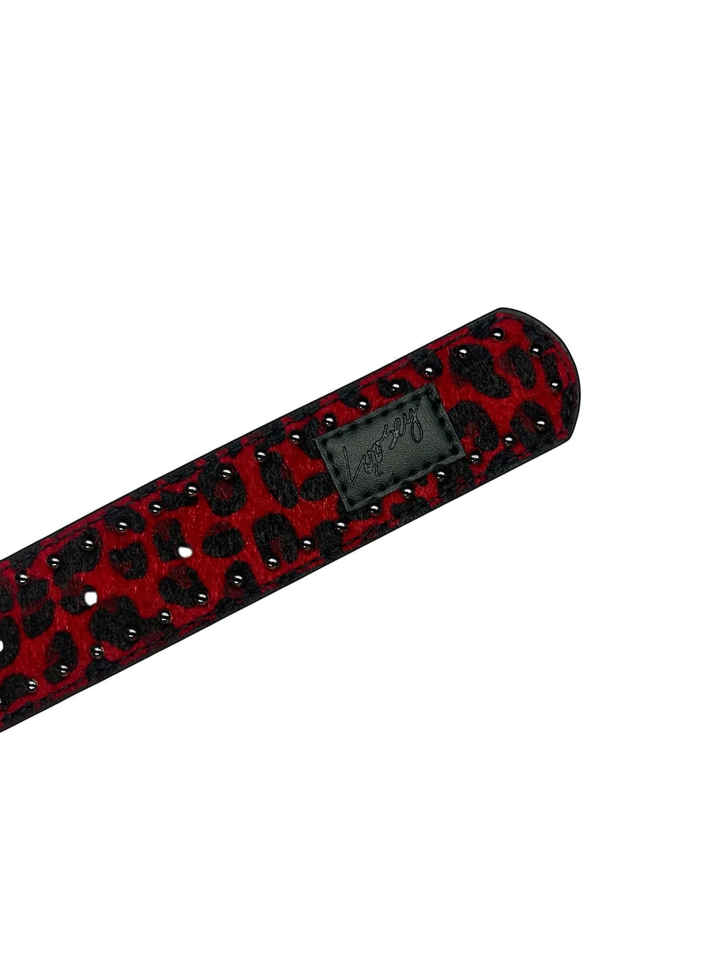 Loosey Cheetah Rivet Belt - Burgundy