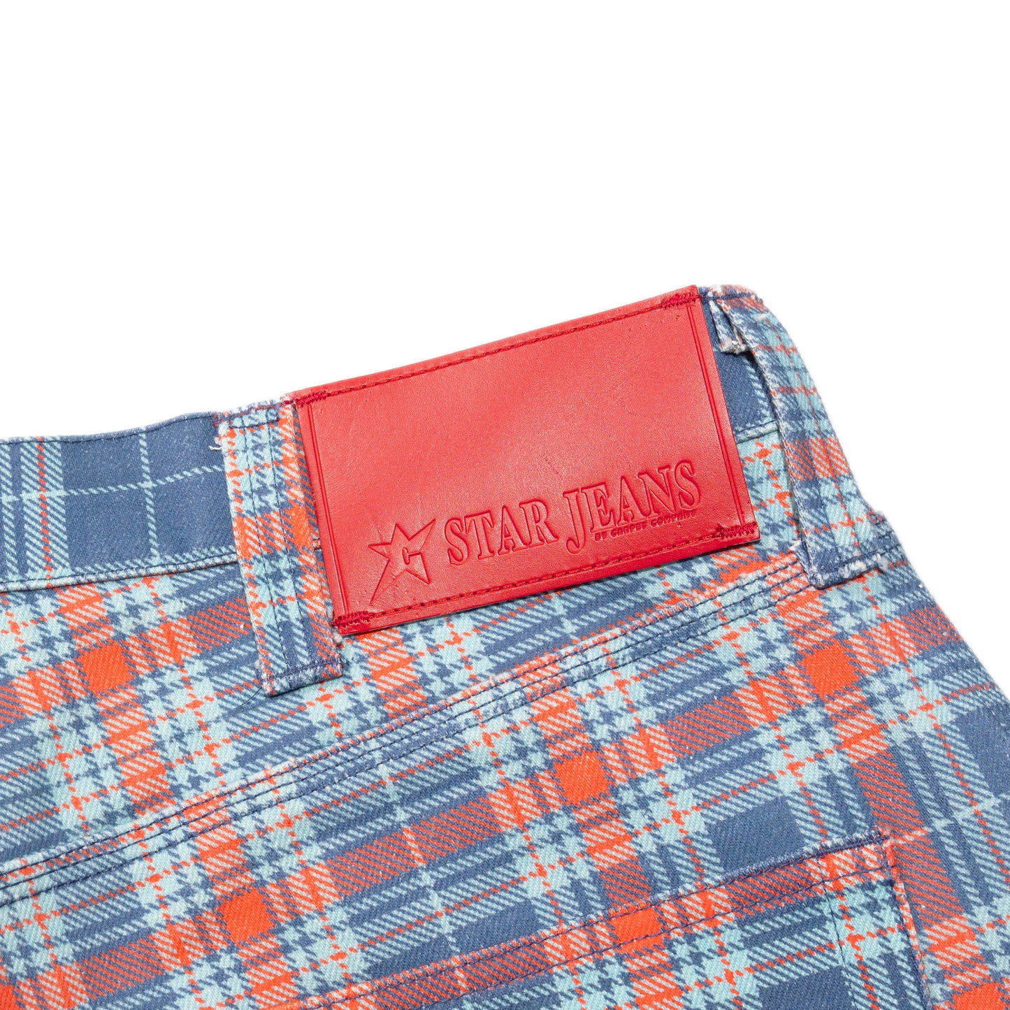 Carpet Company C-Star Plaid Jeans - Baby Blue