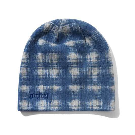 Butter Goods Plaid Skully Beanie - Blue/Grey