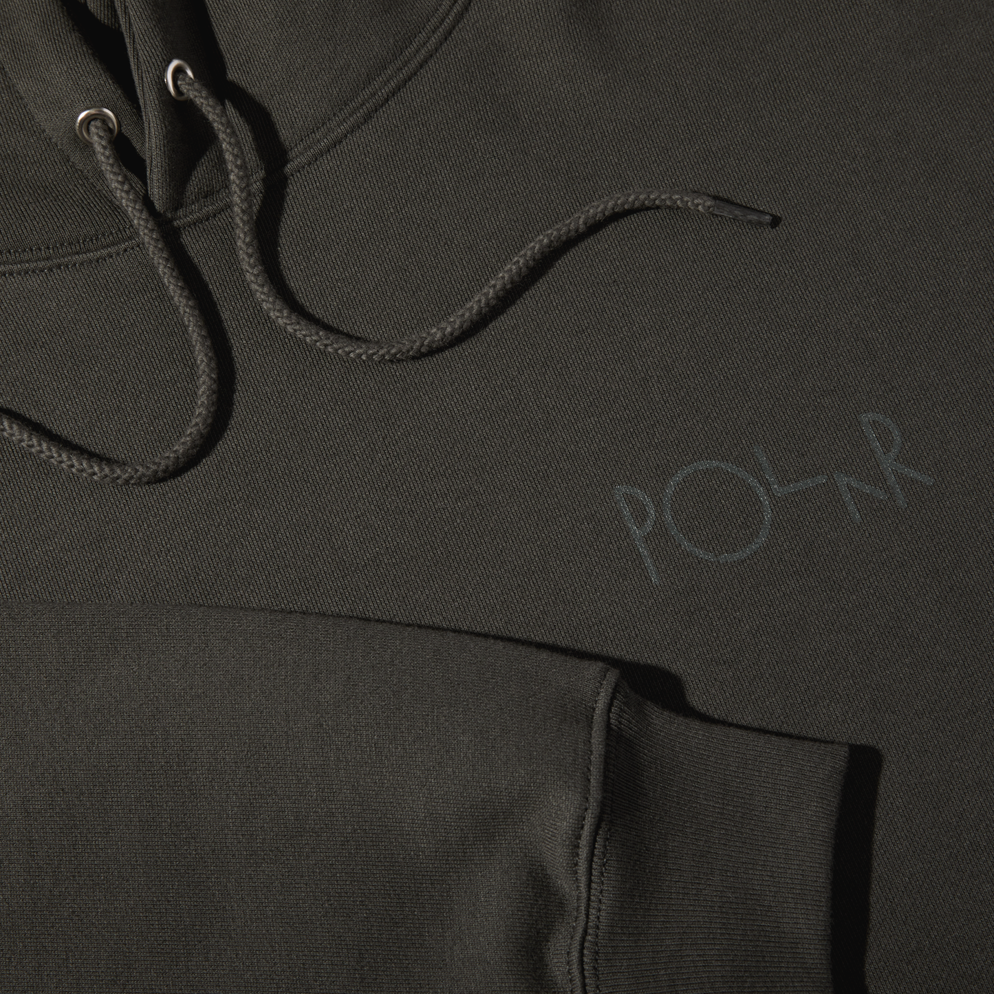 Polar Dave Hoodie Stroke Logo - Dirty Black