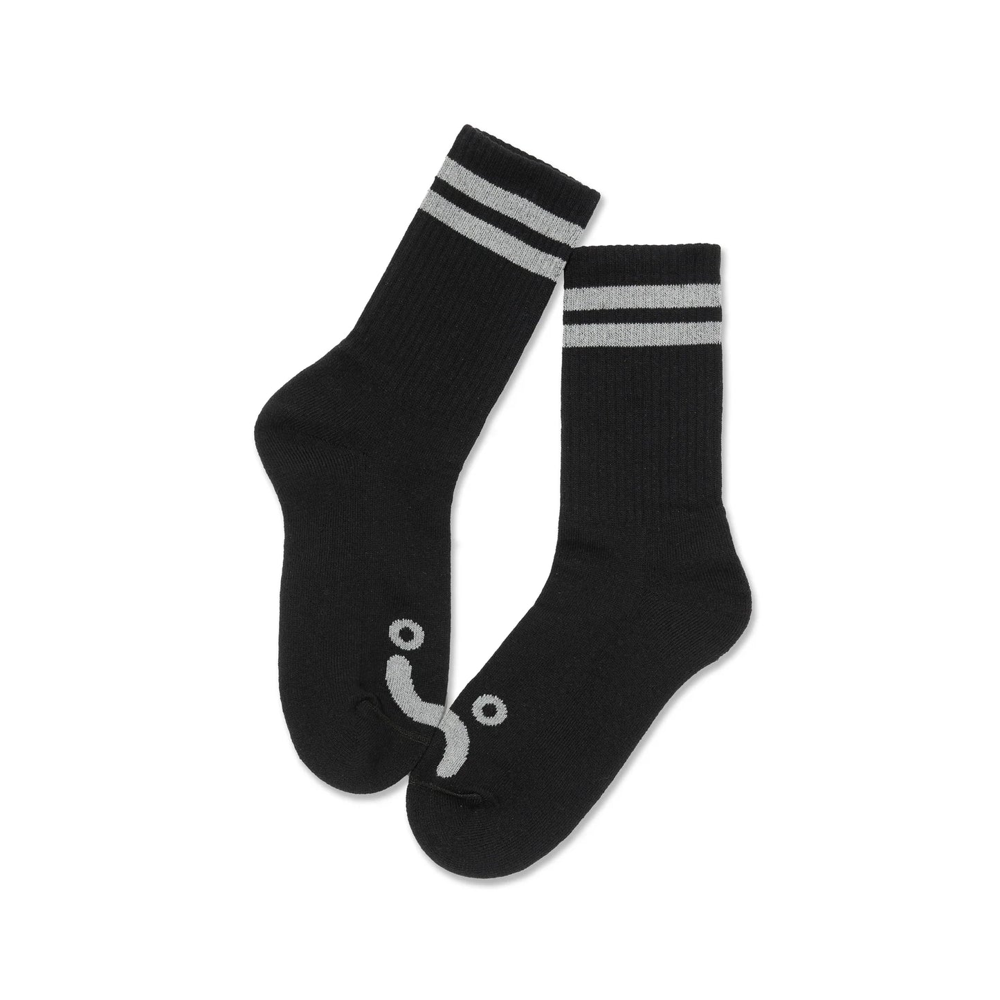 Polar Happy Sad Socks - Black/Heather Grey
