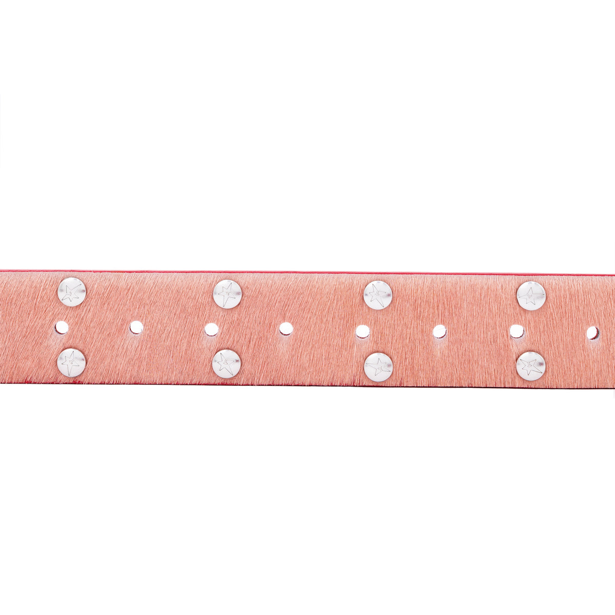Carpet Company Pony Hair Studded Belt - Pink