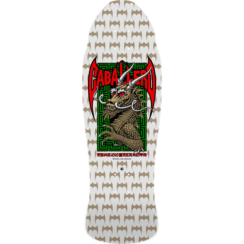 Powell-Peralta Cab Chinese Dragon Spoon White/Gold Deck - 10.0
