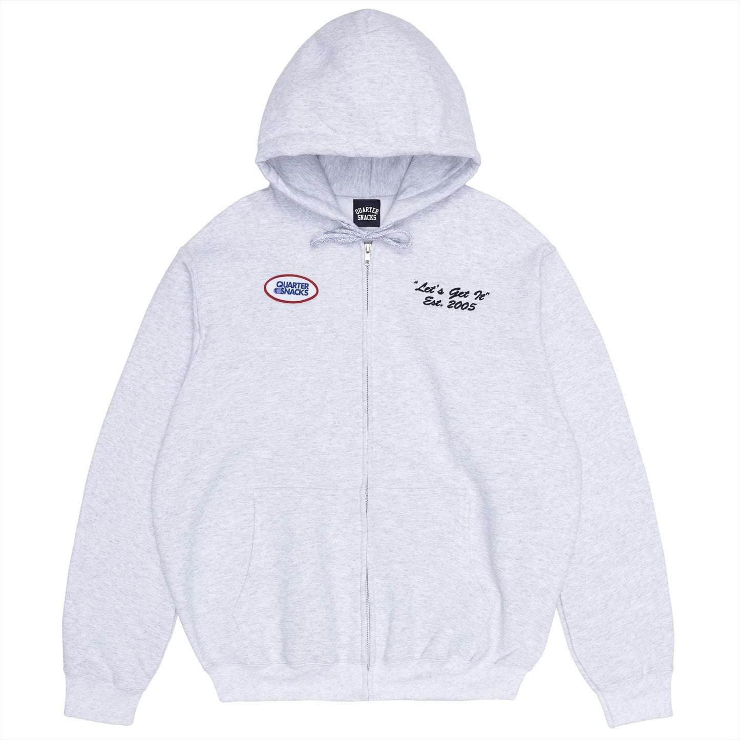 Quartersnacks Let's Get It Zip Hoodie - Ash Grey