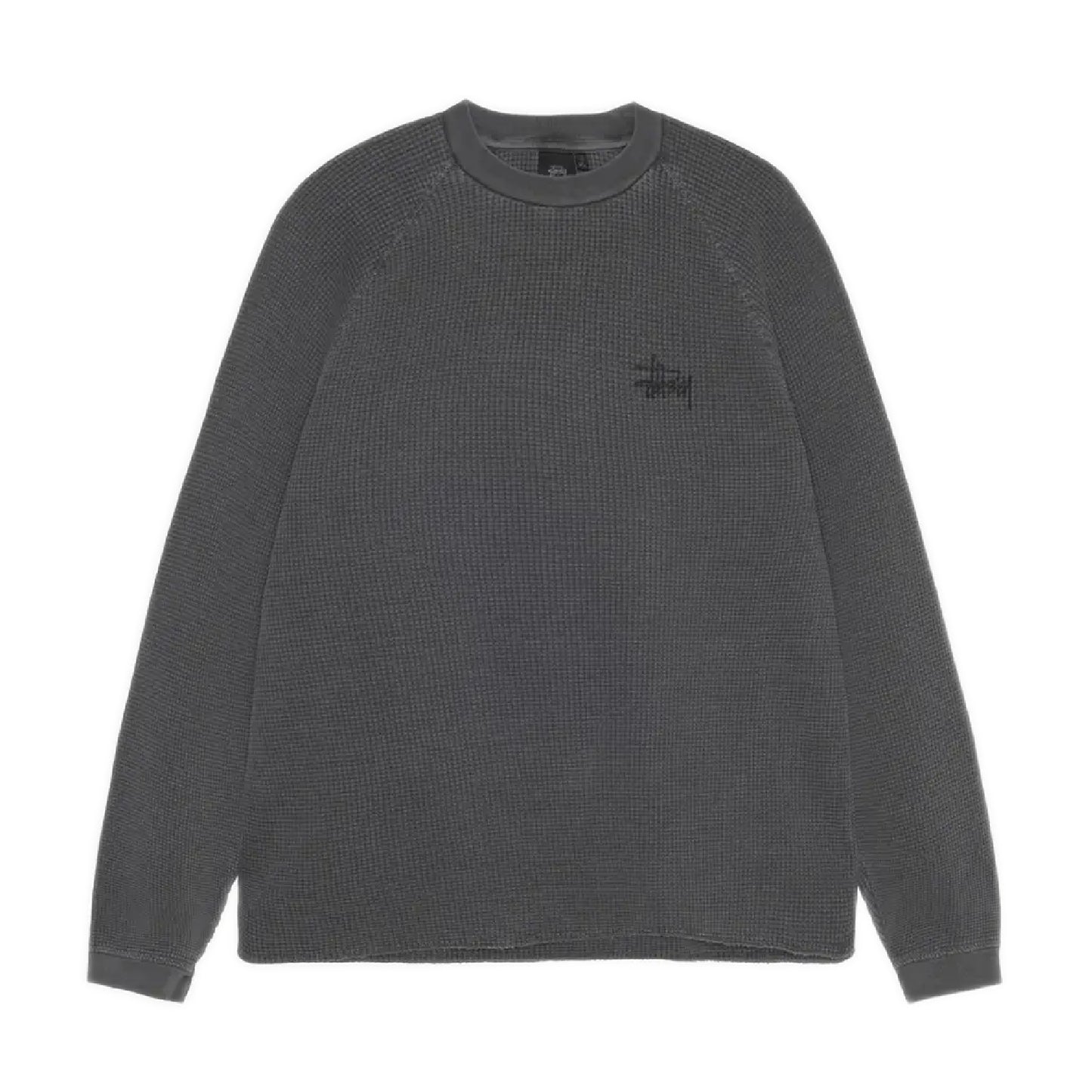 Stussy Raglan Thermal Longsleeve - Washed Black