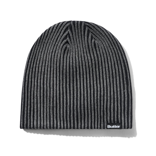 Butter Goods Ribbed Skully Beanie - Washed Black