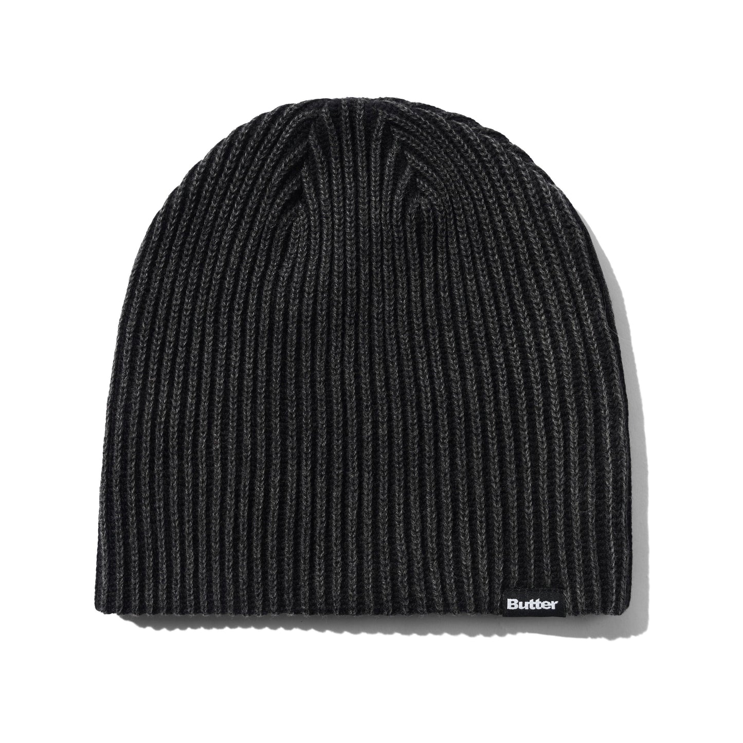 Butter Goods Ribbed Skully Beanie - Washed Black