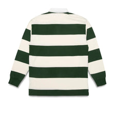 Load image into Gallery viewer, Quartersnacks Globe Rugby Shirt - Green/Cream Stripe