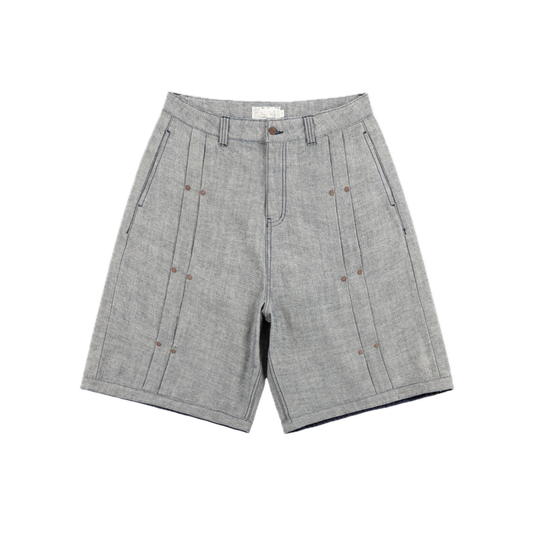 Dime Pleated Baggy Denim Shorts - Reversed Indigo