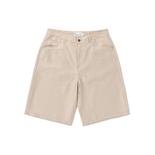 Dime Baggy Houndstooth Shorts - Beige