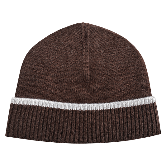 Sneeze Contrast Stripe Wool Beanie - Brown