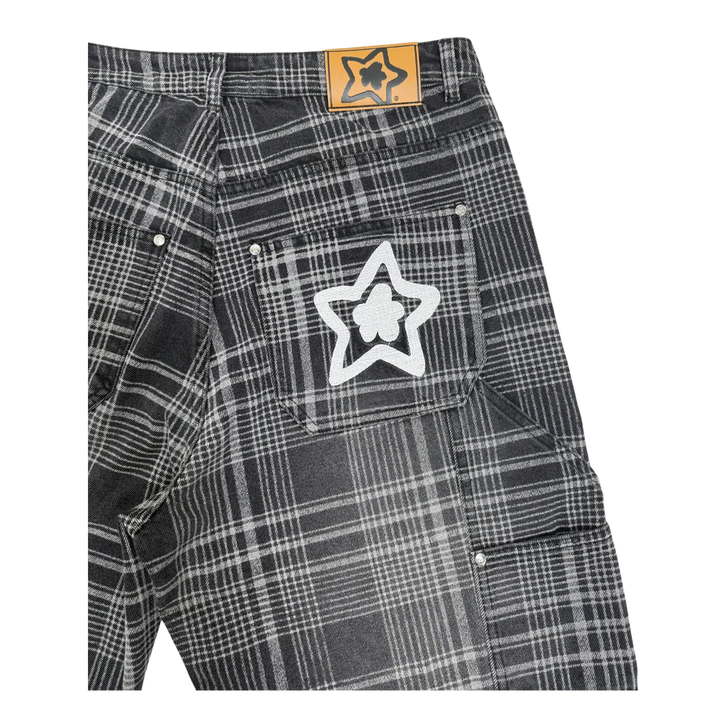 Star Team Plaid Jeans - Black