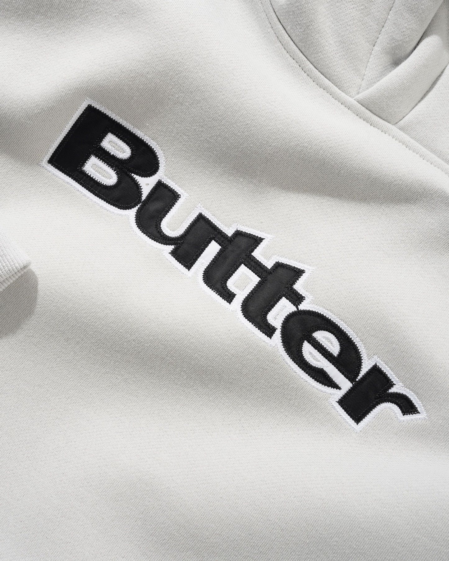 Butter Goods Satin Logo Applique Hoodie - Cement