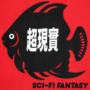 Sci-Fi Fantasy Fish Pocket Tee - Red