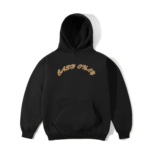 Cash Only Felt Applique Logo Hoodie - Black