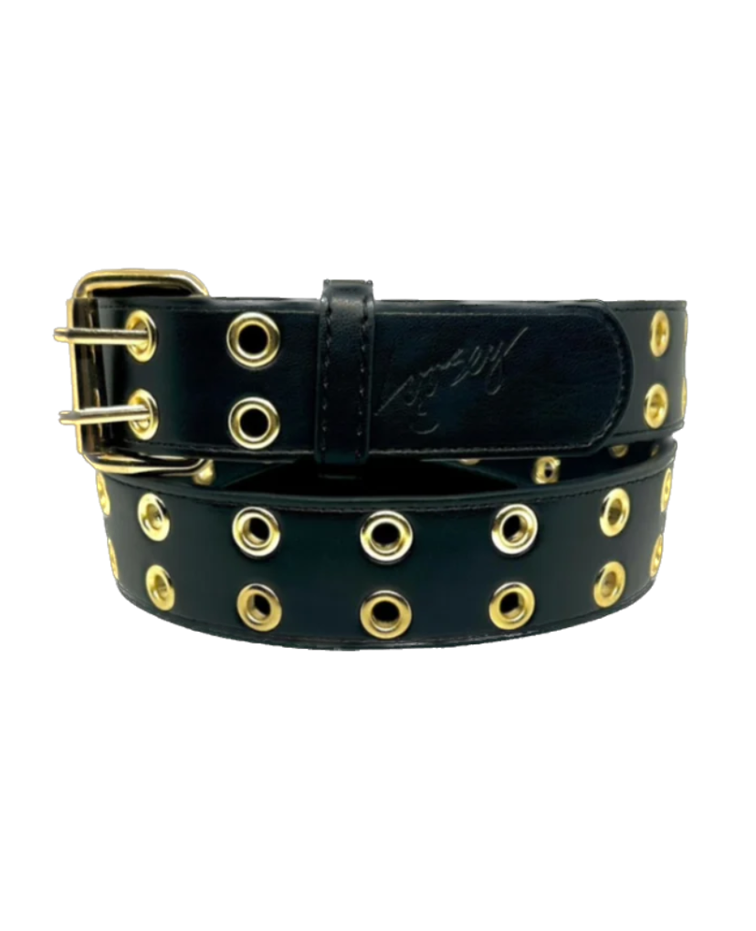 Loosey Grommet Belt - Black/Gold