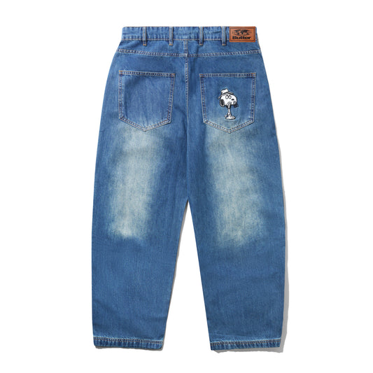 Butter Goods x Peanuts Spike Denim Jeans - Distressed Indigo