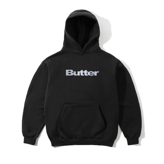Butter Goods Stripe Logo Applique Hoodie - Black