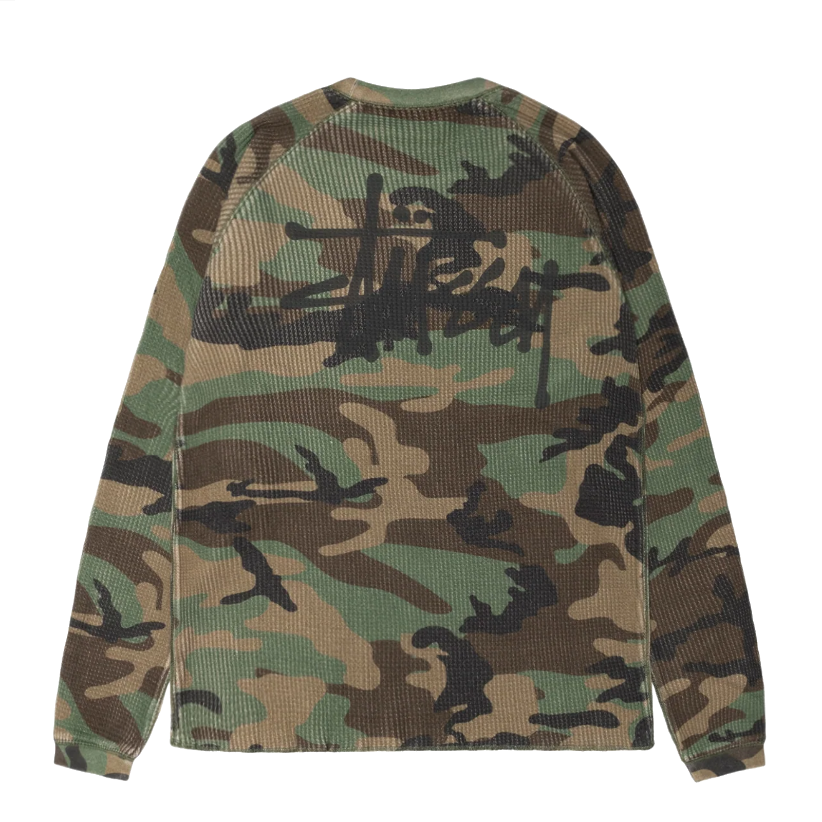 Stussy Raglan Thermal Longsleeve - Woodland Camo – Ninetimes Skateshop